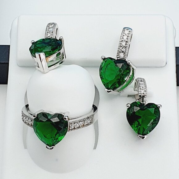 "925 Sterling Silver Cubic Zircon Jewelry Set, UU1P7A7107 - Picture 4 of 9